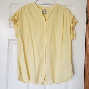 Butter Yellow Button Up Blouse